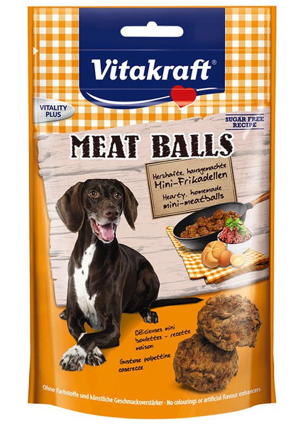 Se Vitakraft Vitakraft pure meatballs - Hundegodbidder, Kødboller/Meatballs hos Os Med Kæledyr