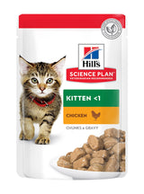 Hills Science Plan Kitten 1 - Chicken & Gravy er et vådfoder af høj kvalitet, specielt formuleret til killinger. Denne lækre sovs med kyllingesmag giver essentielle næringsstoffer til væksten af Hills vådfoder til killinger i sovs med kylling og fisk - Multipack.