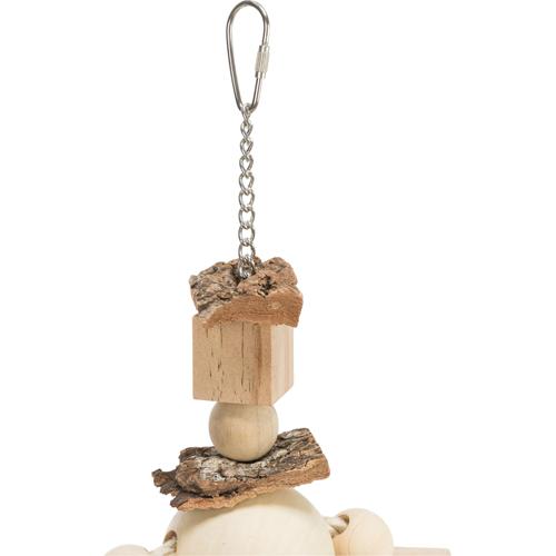 Beskrivelse: Et Eldorado trælegetøj med en kæde, der er fastgjort.