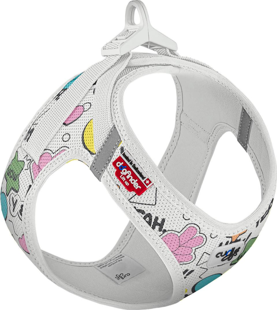 CURLI VEST hundesele, Clasp Air-Mesh - comic Lysegrå, Limited Edition