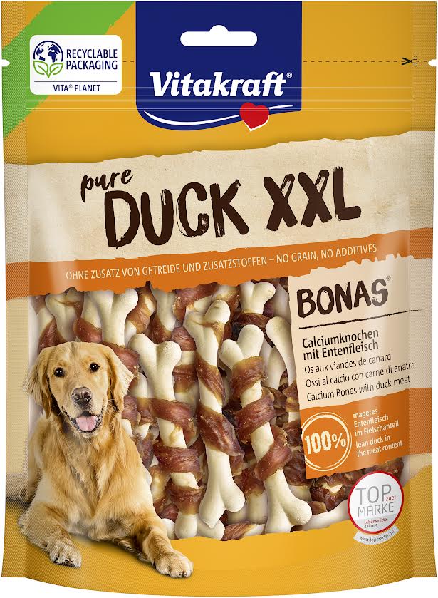 Hunde Calcium pinde med And omkring 200G. - Vitakraft pure duck bonas