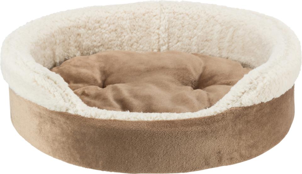 Hundeseng "Cosma" flot brun og oval seng