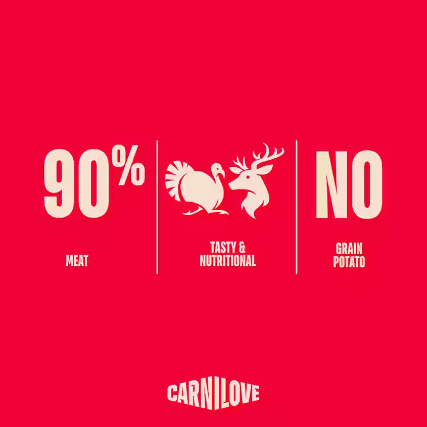 Hundegodbidder Jerky med Kalkun & Vildtkød fra Carnilove - Korn- & Glutenfri