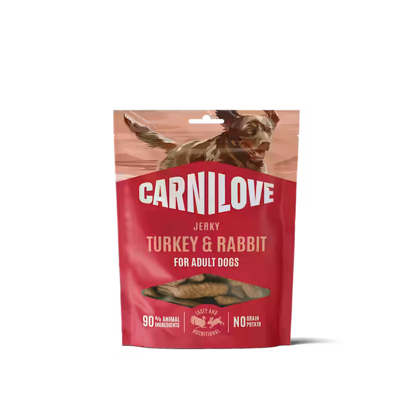 Hundegodbidder Jerky med Kalkun & kanin fra Carnilove - Korn- & Glutenfri