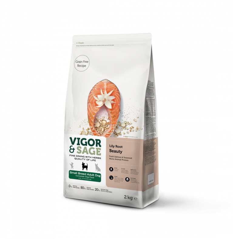 Vigor & Sage Lily Root Beauty Small Breed Adult Dog – kornfrit hundefoder til små hunde
