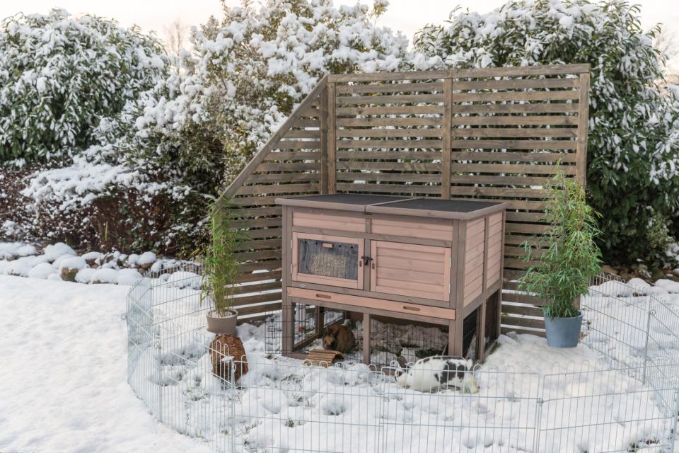 Udendørs Dobbelt isoleret kaninbur XL- B:120 x H:98 x L94 cm - Leveret gratis lige til døren (Copy)