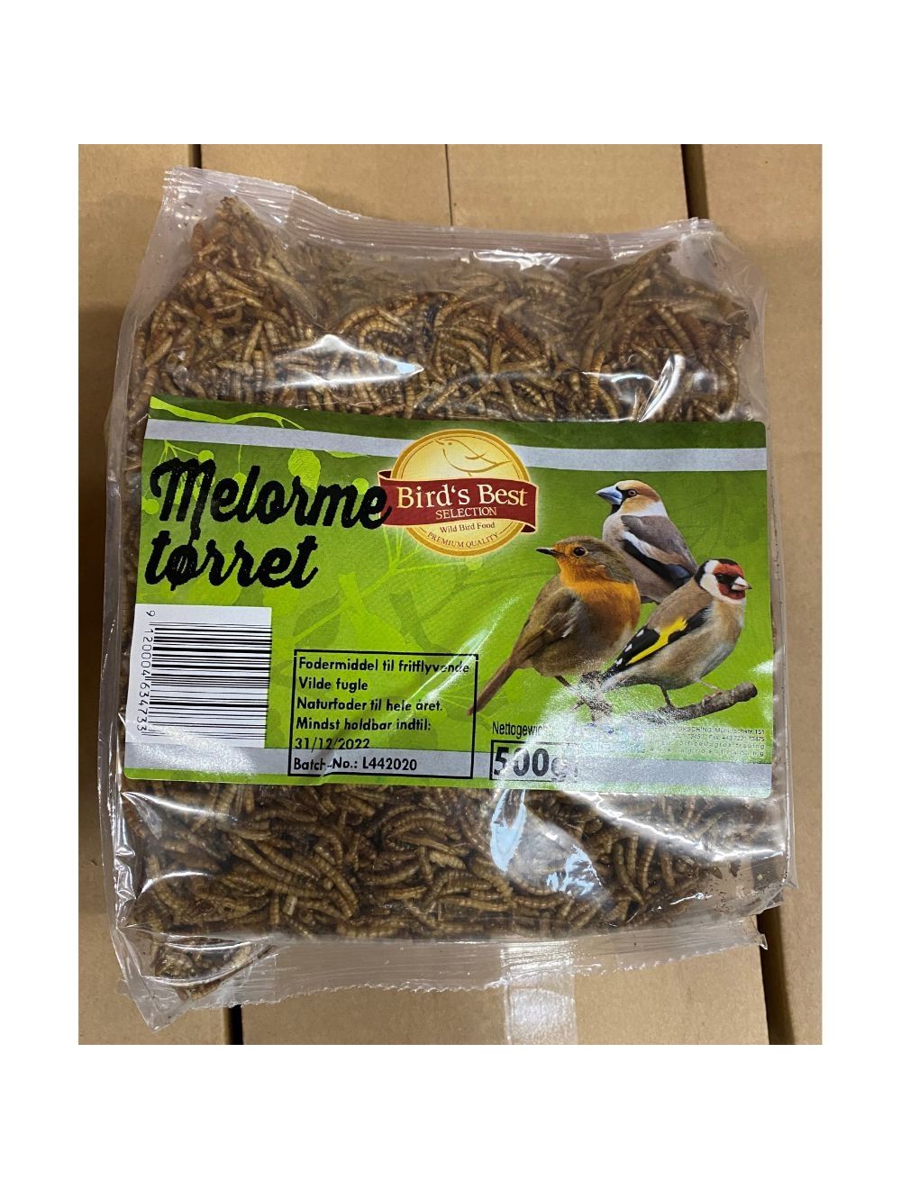 Tørrede melorme 500g, til reptiler, fugle, samt smådyr m.fl.