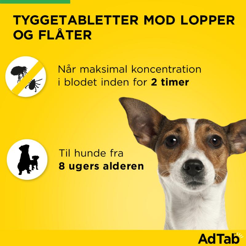 AdTab pille mod lopper, flåter og lus på hunde 11-22kg 3-pak
