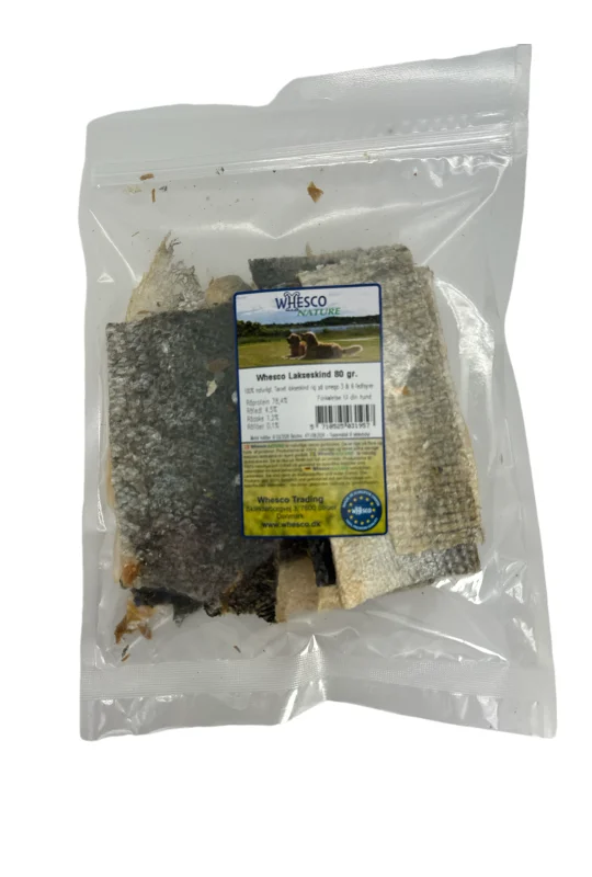 Hundegodbid Naturligt lakseskind - store lækre hundesnacks