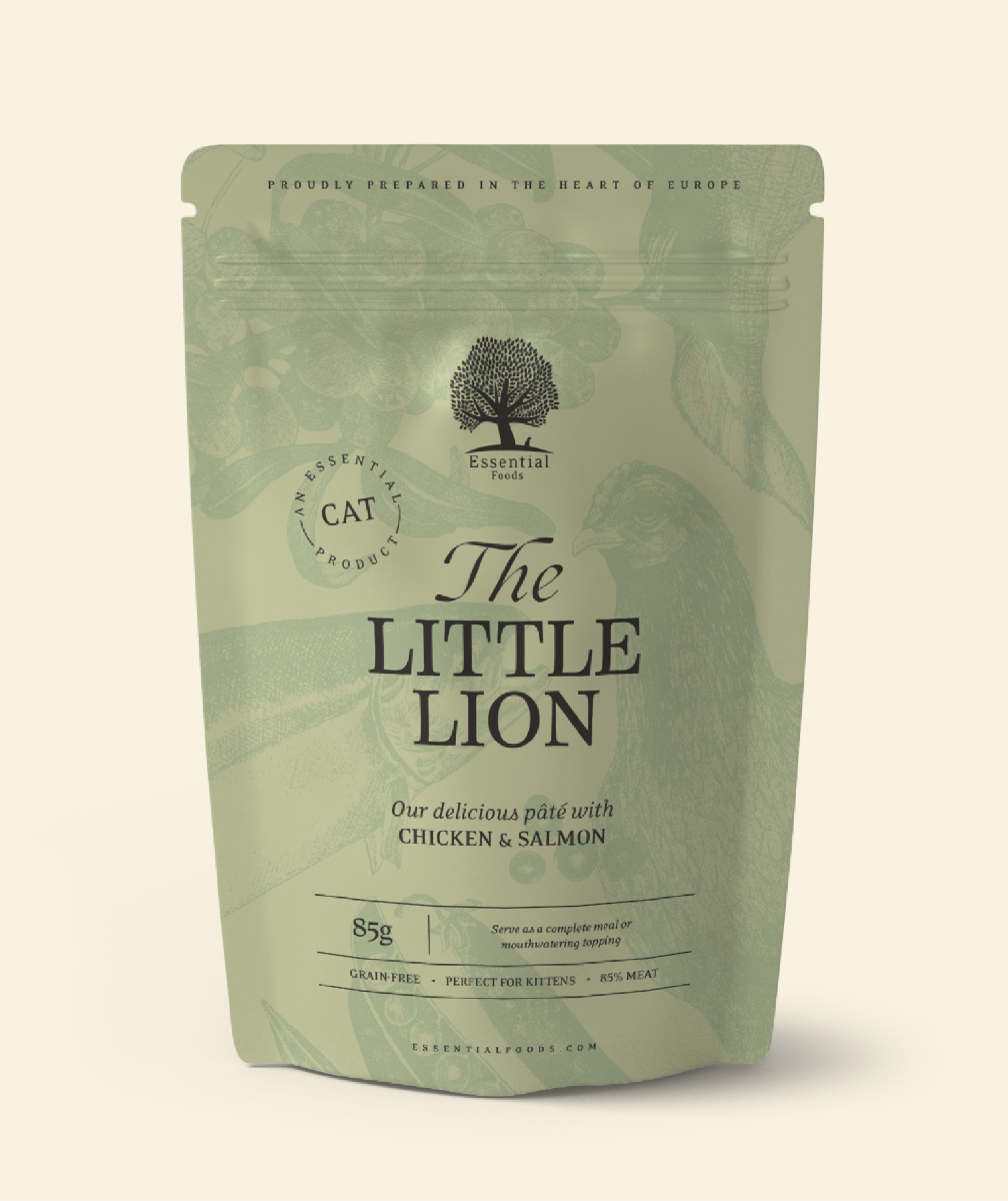 Vådfoder til katte, The Little Lion fra Essential, kornfrit med 85% kød