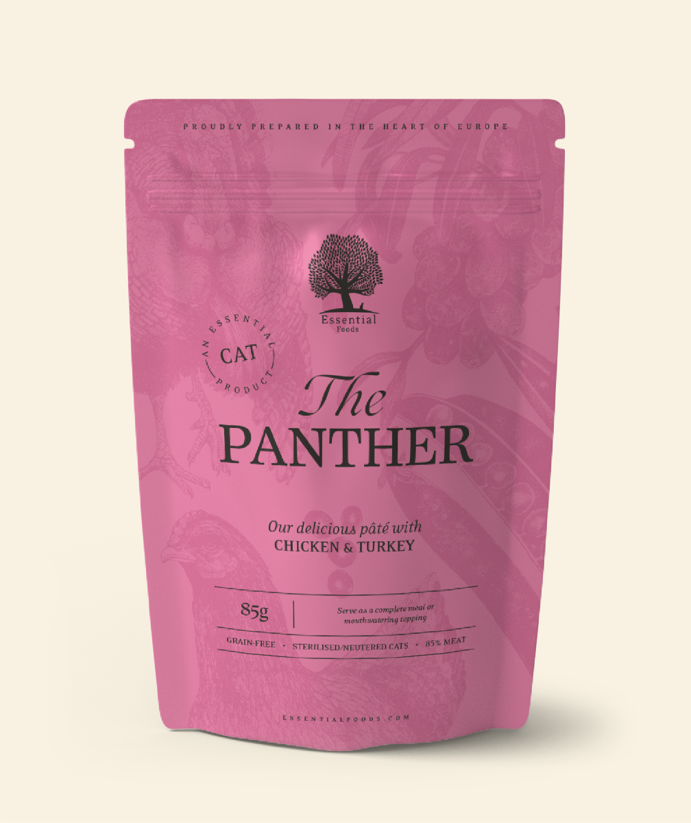 Vådfoder til katte, The Panther fra Essential, kornfrit med 85% kød