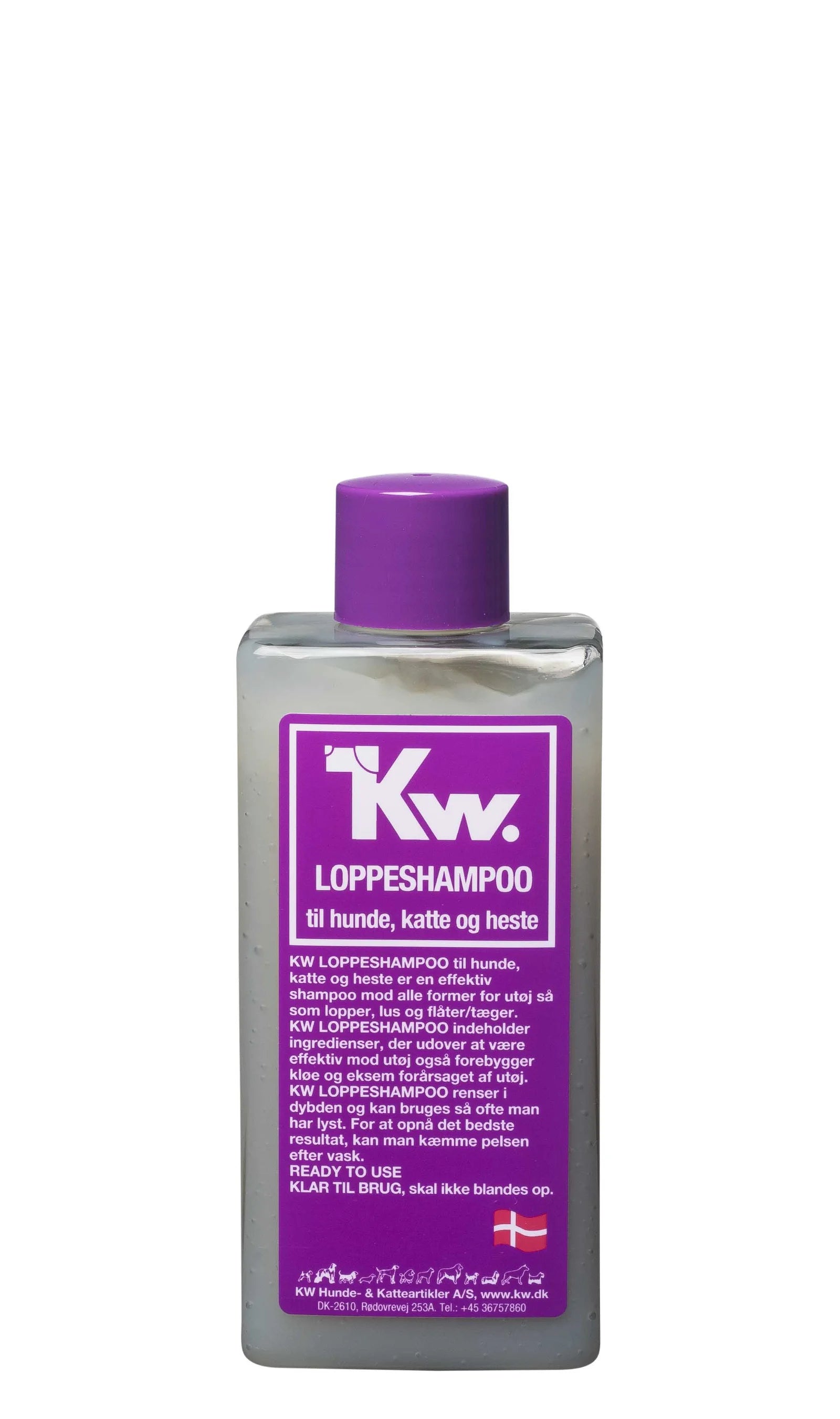 Loppeshampoo til hunde, katte & heste fra KW