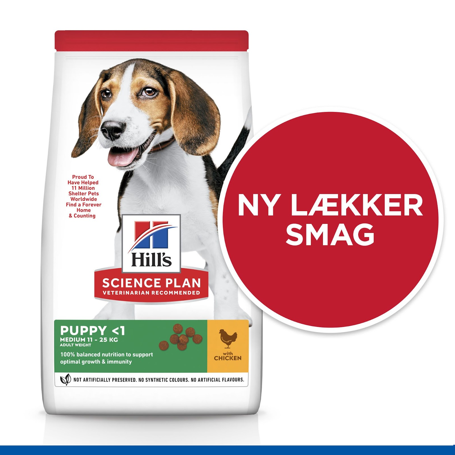 Hill's Science Plan hvalpefoder - Tørfoder til mellemstore hvalpe på op til 1 år med kylling