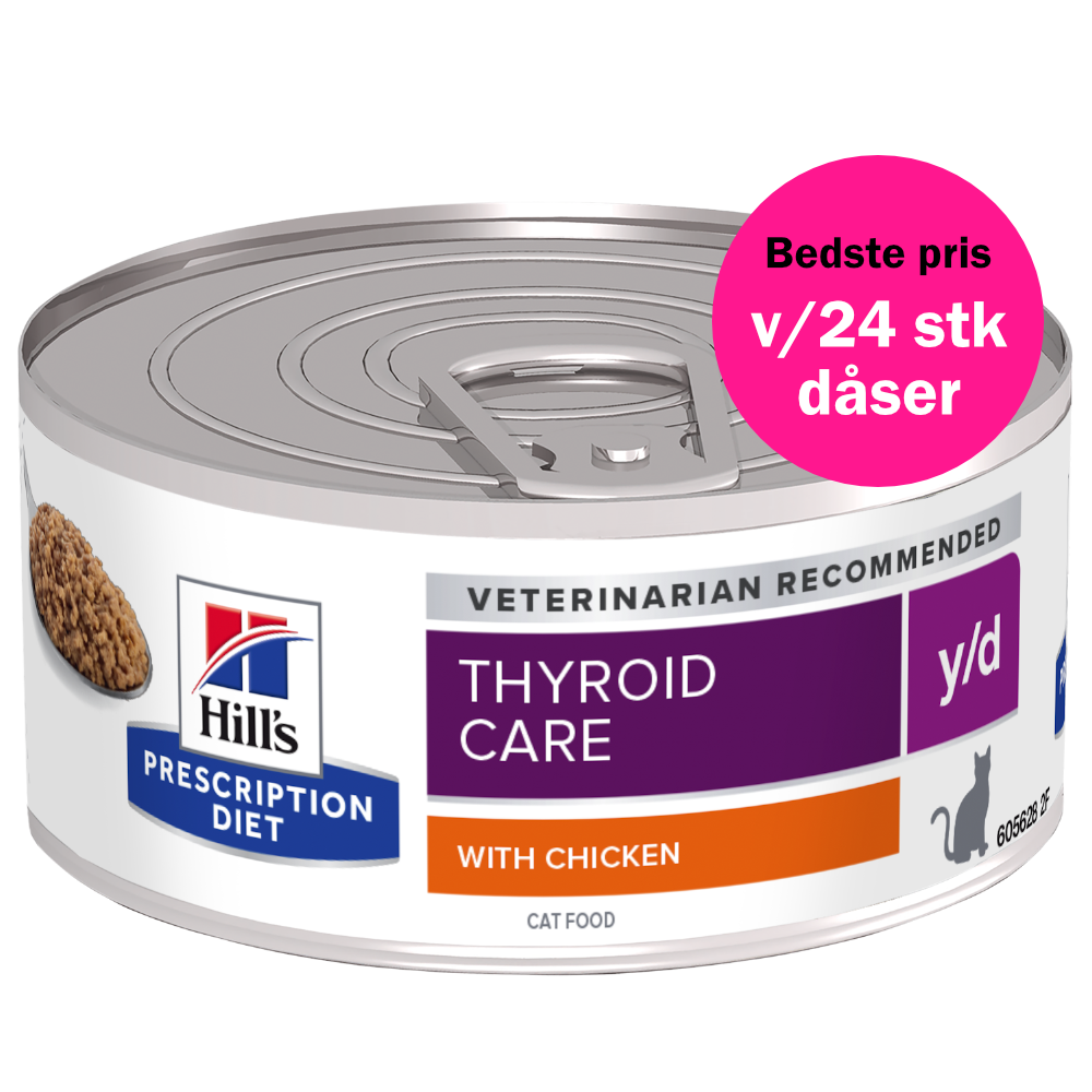 Hill's PRESCRIPTION DIET y/d Thyroid Care kattefoder med kylling – 156g | KORT DATO 12/2025