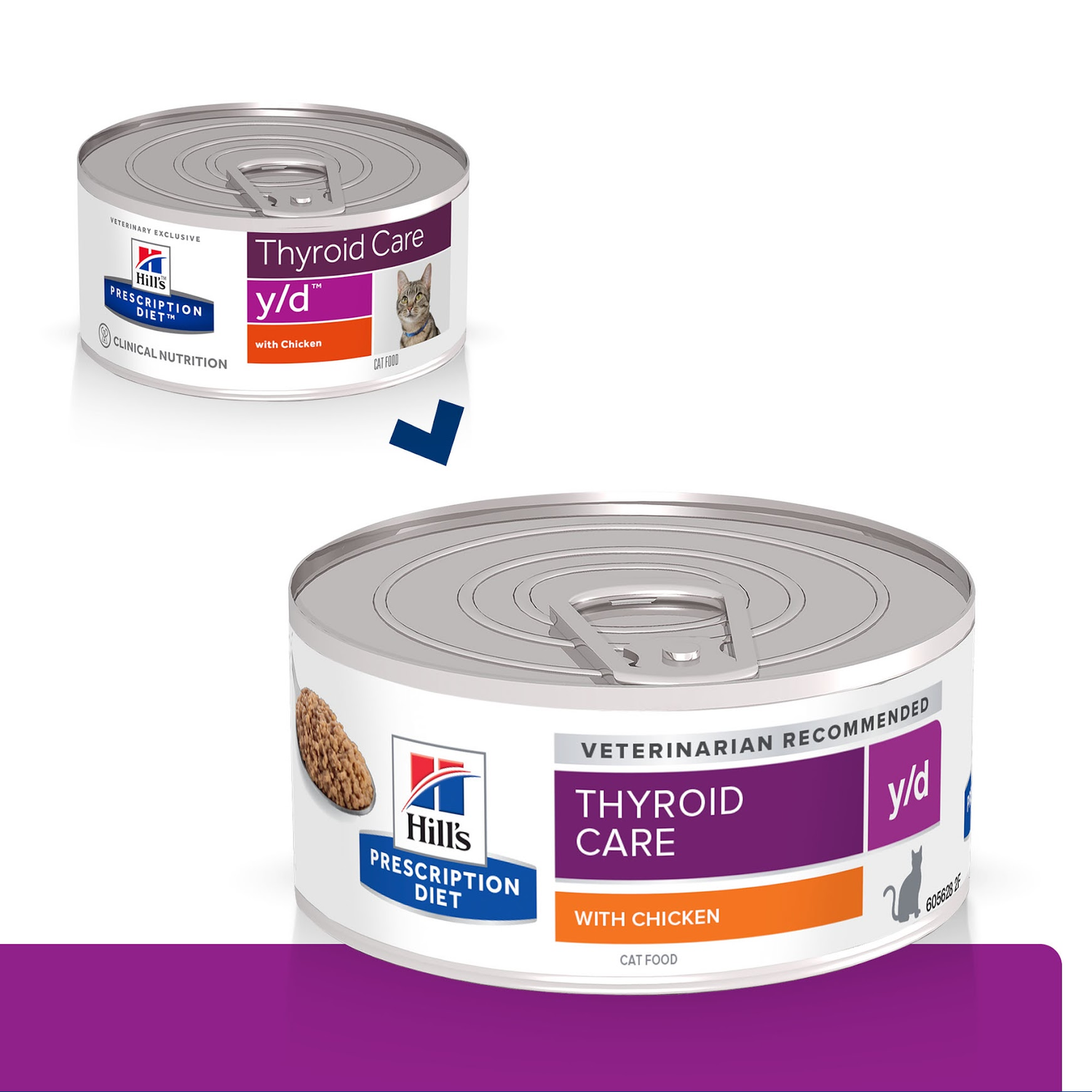 Hill's PRESCRIPTION DIET y/d Thyroid Care kattefoder med kylling – 156g | KORT DATO 12/2025