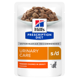 Hill’s PRESCRIPTION DIET s/d Urinary Care vådfoder til katte med kylling - 12x85g