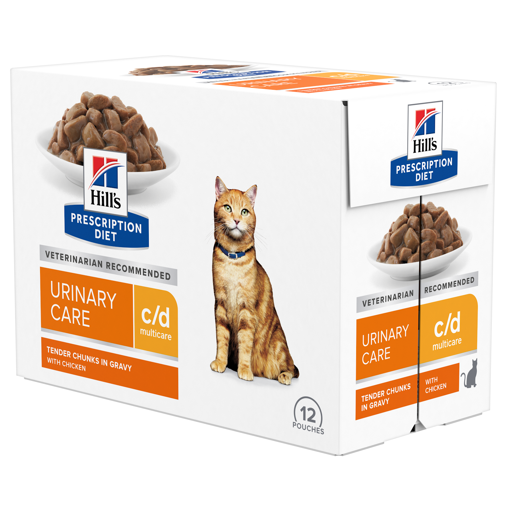 Hill's Prescription Diet c/d Multicare Urinary Care vådfoder til katte - Kylling eller Laks 12x85g