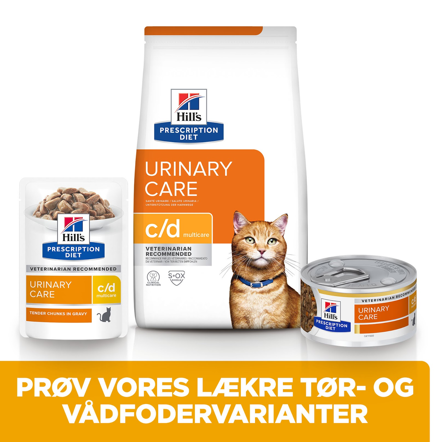 Hill's Prescription Diet c/d Multicare Urinary Care vådfoder til katte - Kylling eller Laks 12x85g