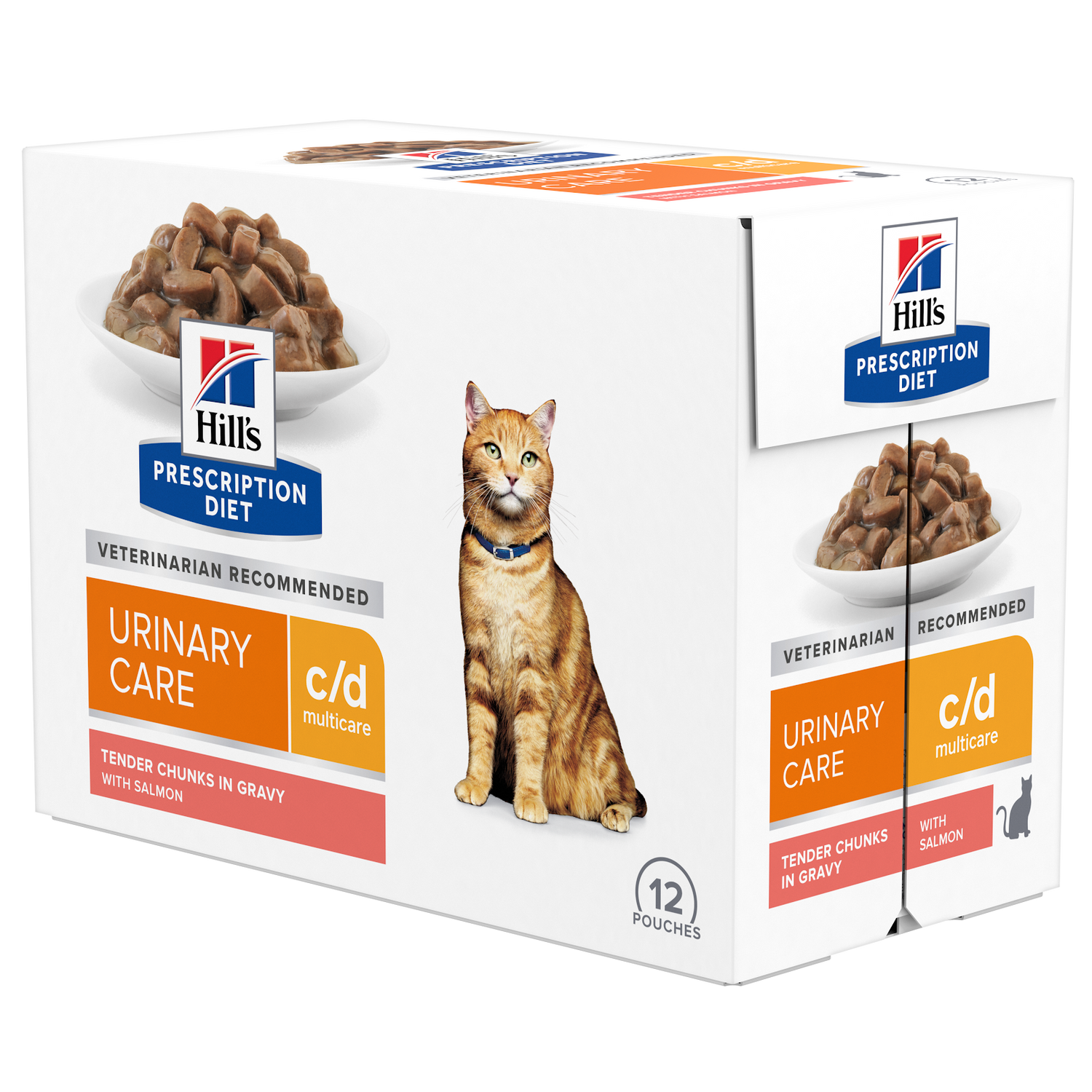 607536 - Hills Prescription Diet c-d Multicare Urinary Care vådfoder til katte - med Laks 12x85g