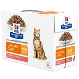 607536 - Hills Prescription Diet c-d Multicare Urinary Care vådfoder til katte - med Laks 12x85g