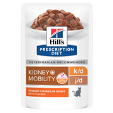 Hill's PRESCRIPTION DIET k/d + Mobility vådfoder til katte med kylling - 12x85g portionsposer