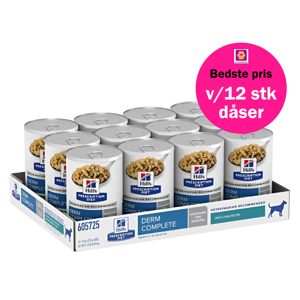 Hill's Prescription diet Derm Complete vådfoder til hunde med allergier, tør hud, kløe, kradsen