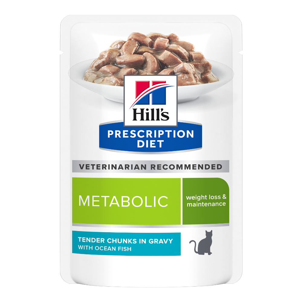 Hill’s PRESCRIPTION DIET Metabolic vådfoder til katte - vægttabsfoder med kylling eller havfisk