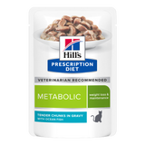 Hill’s PRESCRIPTION DIET Metabolic vådfoder til katte - vægttabsfoder med kylling eller havfisk