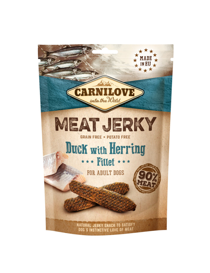 Hundegodbidder Kornfri And med Sild- MEAT JERKY kornfri Fillet