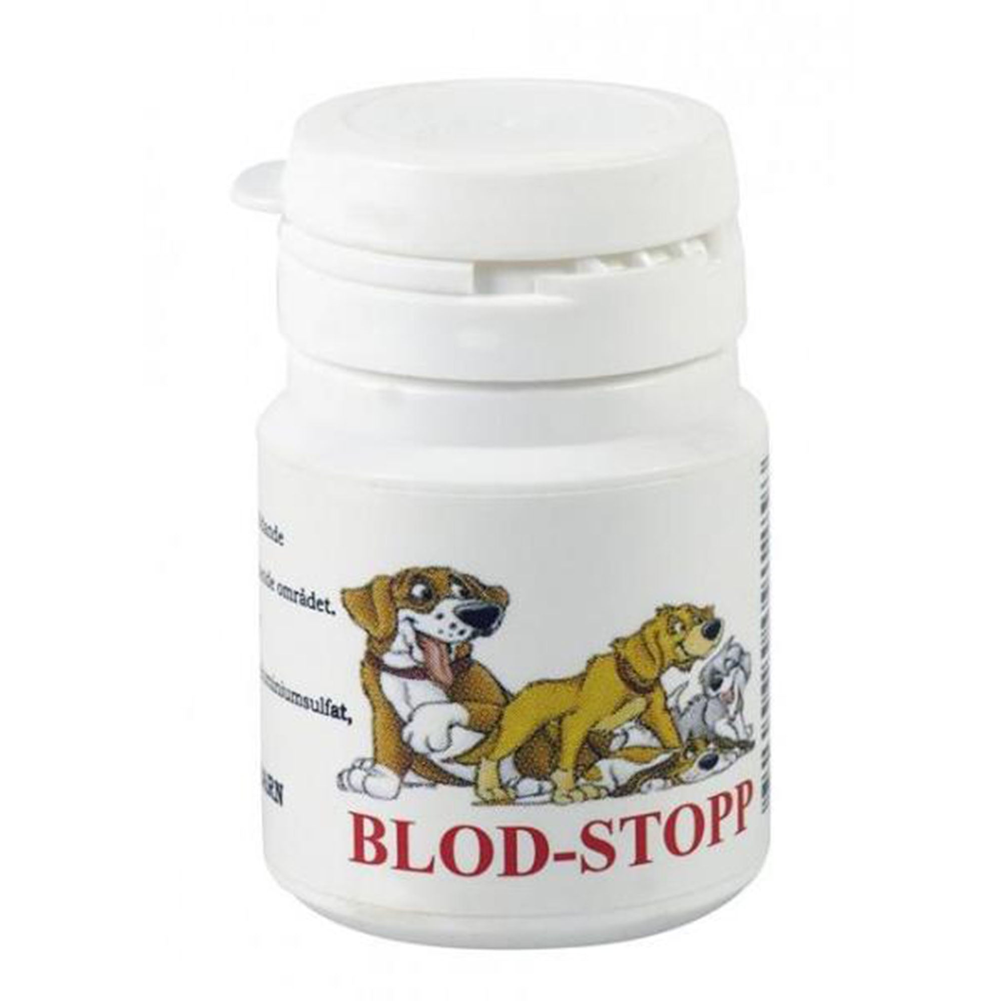 Blodstop pulver, bruges ved negleklip af hund, kat, fugle mv.