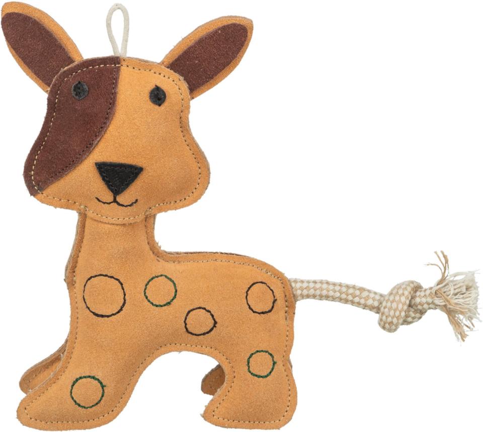 Hundebamse / Læder hund med reb - uden piv