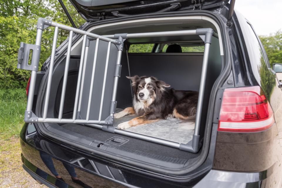 Hunde Transportbur. Sikkert, stabilt, og lydsvagt sølvgrå hundebur