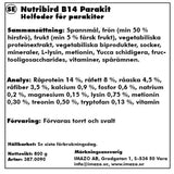 NUTRIBIRD B14 TROPICAL 800g | Versele-Laga Optimal Pellets: Videnskabeligt godkendt foder til undulater og andre små parakitter