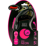 New Neon Pink udtrækkelig flad hundesnor
