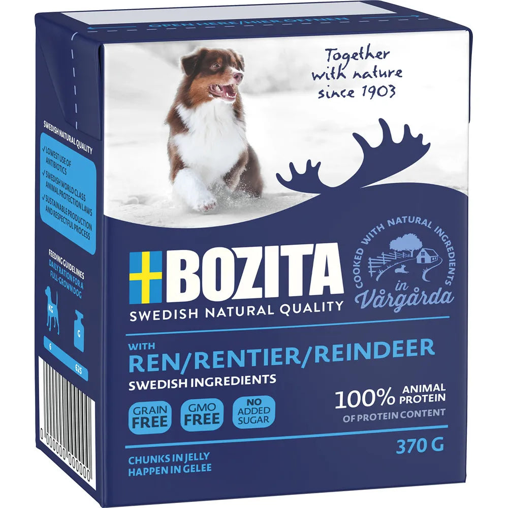 Vådfoder til hunde med rensdyr - Bozita 370g