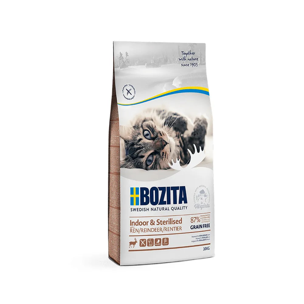 Bozita Indoor & Sterilized Kornfri Rensdyr – Til voksne, inde- og steriliserede katte