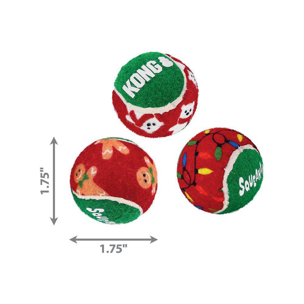 Kong - Holiday Squeakair Ball 6-pack, Small