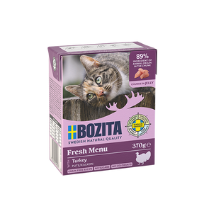 Bozita Chunks in Jelly med Kalkun – Kornfrit vådfoder med naturlig smag