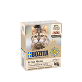 Bozita Chunks in Sauce med Kylling & Kalkun – Kornfrit vådfoder med høj kødandel