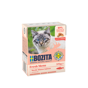 Bozita Chunks in Sauce med Laks – Kornfrit vådfoder med høj kødandel