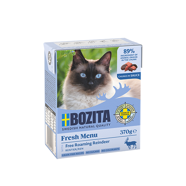Bozita med rensdyr i sauce 370 g - Vådfoder til voksne katte