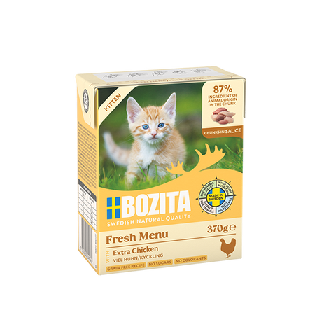 Bozita Kitten med Kylling i Sauce – Kornfrit vådfoder til killinger