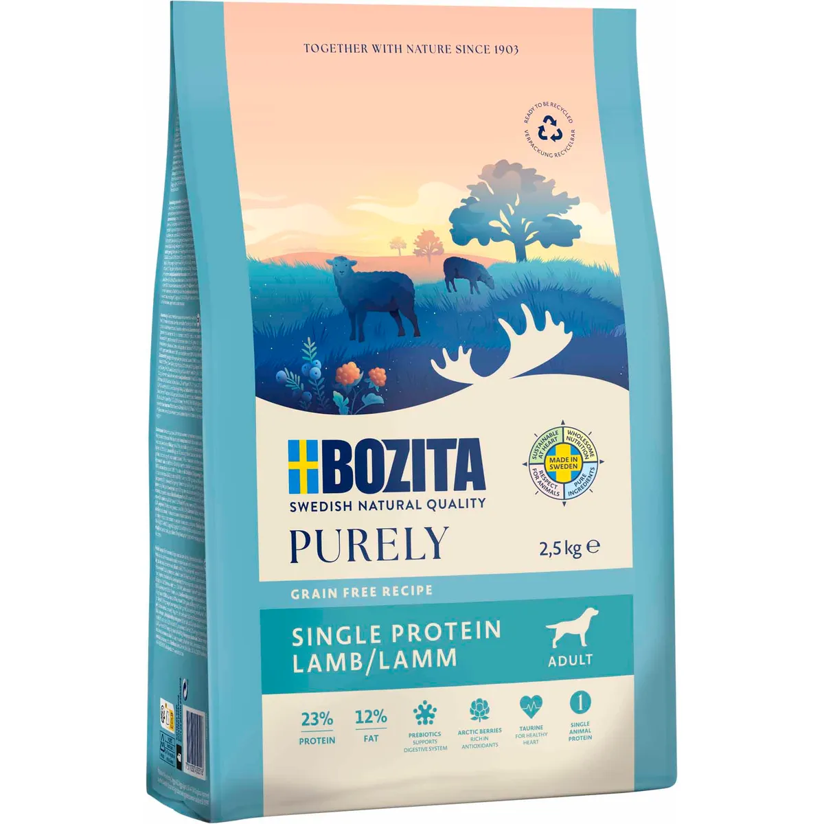Bozita Purely Adult Lam – kornfrit hundefoder fra Sverige