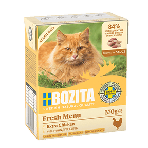 Bozita Sterilised med Ekstra Kylling i Sauce – Kornfrit vådfoder til steriliserede katte