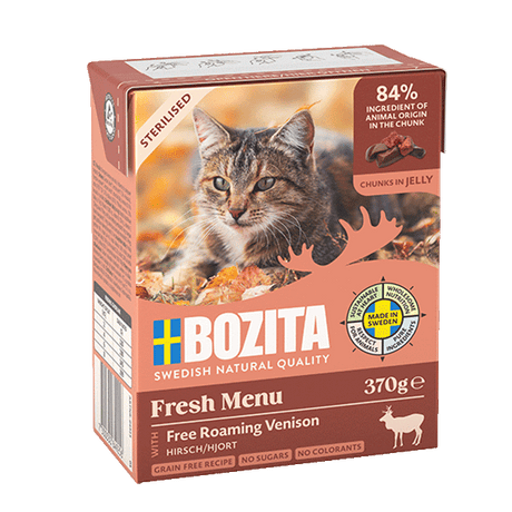 Bozita Sterilised med Fritgående Vildtkød – i gelé