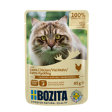 Bozita med Kylling 12 x 85g – Kornfri Vådfoder i Portionsposer til Kat