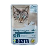 Bozita med Sild 12 x 85g – Kornfri Vådfoder i Portionsposer til Kat