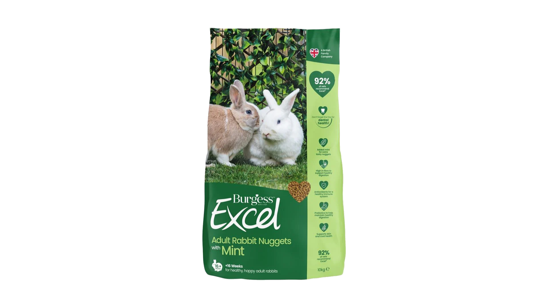 Burgess Excel Adult Kaninpiller med Mynte – Høj i fibre & god smag