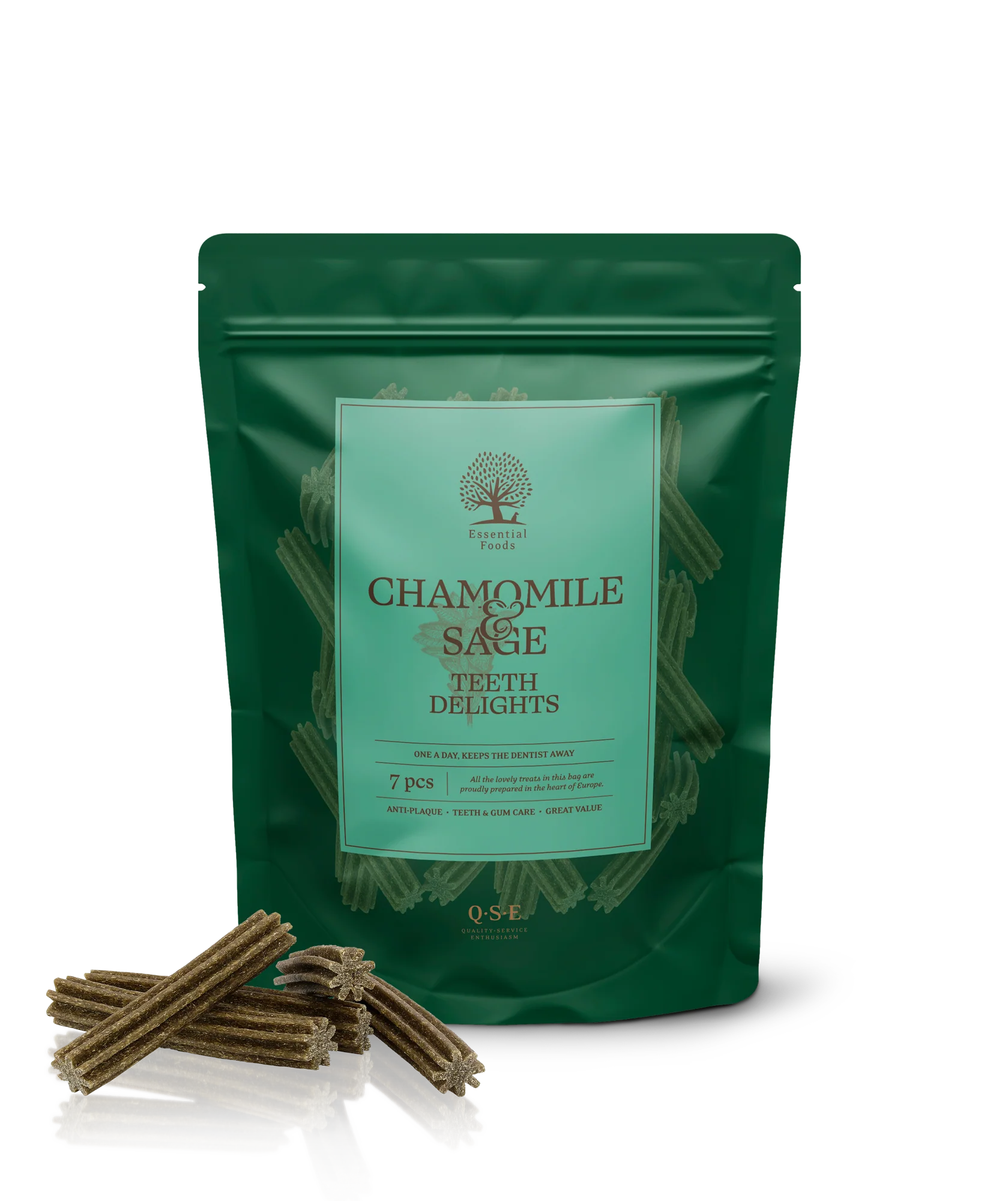 ESSENTIAL Grain Free chamomile Teeth Delights 7 stk - god tyggeaktivitet
