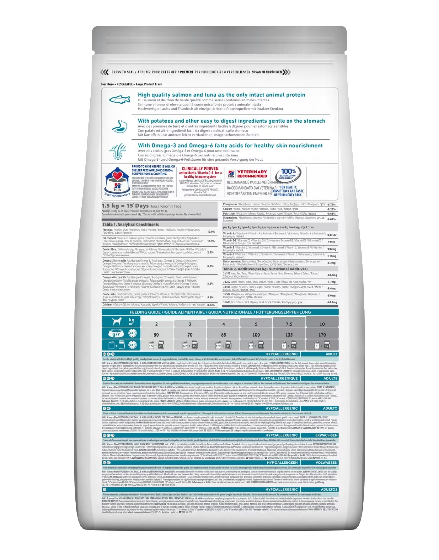 Hill's Science Plan - Canine Adult Hypoallergenic Small & Mini Salmon